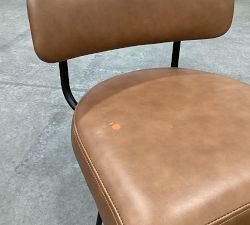 Open Box: Maison Leather Low Back Swivel Stool