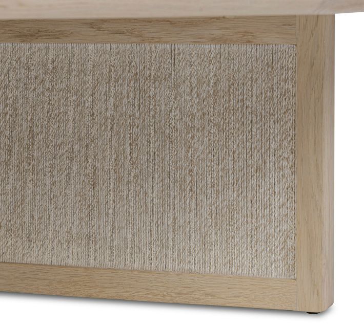Close-up of woven fabric-like texture on cabinet panel