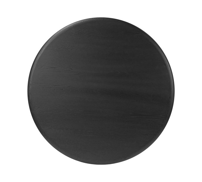 Close-up of dark wood round table surface texture