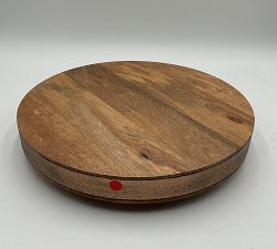 Open Box: Mango Wood &amp; Copper Lazy Susan