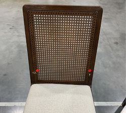 Open Box: Monty Cane Dining Chair - Performance Boucle Oatmeal, Vintage Amber Finish