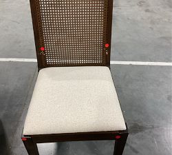 Open Box: Monty Cane Dining Chair - Performance Boucle Oatmeal, Vintage Amber Finish