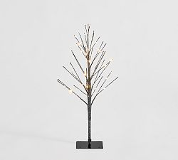 Lit Black Glitter Tree