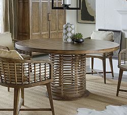 Anders Round Reclaimed Wood Pedestal Dining Table (48&quot;- 60&quot;)