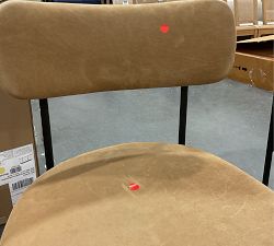 Open Box: Maison Leather Dining Chair - Caramel Nubuck, Bronze Finish