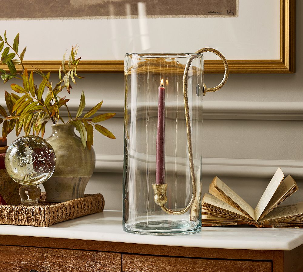 Arlo Brass Hurricane Candle Holder