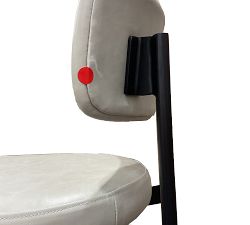 Open Box: Maison Leather Bar Height Stool, 30&quot; - Statesville Pebble, Antique Bronze Leg