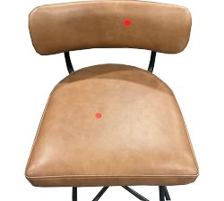 Open Box: Maison Leather Low Back Swivel Counter Stool