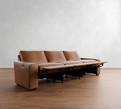 Big Sur Square Arm Leather Power Reclining Sofa (82&quot;-138&quot;)