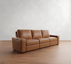 Big Sur Square Arm Leather Power Reclining Sofa (82&quot;-138&quot;)