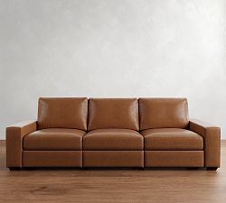 Big Sur Square Arm Leather Power Reclining Sofa (82&quot;-138&quot;)