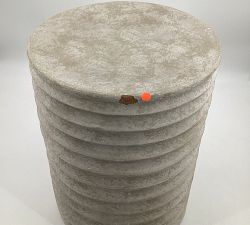 Open Box: Naples Terracotta Round Outdoor Accent Table (13&quot;)