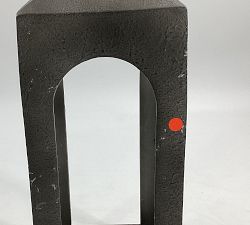 Open Box: Caleb Handcrafted Metal Lantern, Small, 21.5&quot; - Gray