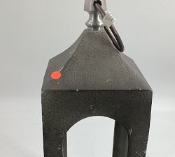 Open Box: Caleb Handcrafted Metal Lantern, Small, 21.5&quot; - Gray