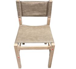 Open Box: Segura Leather Dining Side Chair, Individual - Seadrift - Legacy Taupe