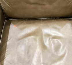 Open Box: Tyler Square Arm Leather Tall Recliner without Nailheads, Down Blend Wrapped Cushions,  31&quot;W x 36&quot;D x 41&quot;H - Statesville, Toffee