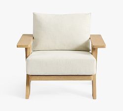 Open Box: Modern Farmhouse Eucalyptus Outdoor Lounge Chair Frame - Coastal Beachwood