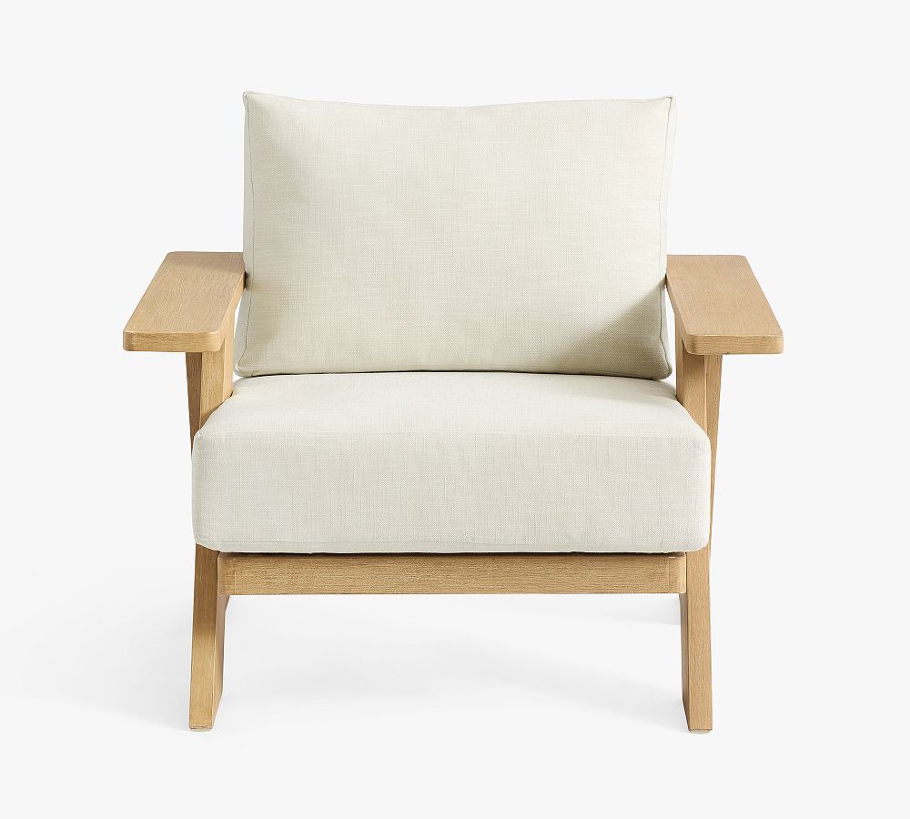 Open Box: Modern Farmhouse Eucalyptus Outdoor Lounge Chair Frame - Coastal Beachwood