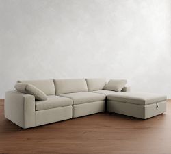 Dream Wide Arm Modular Chaise Sectional - Storage Available (129&quot;&ndash;172&quot;)