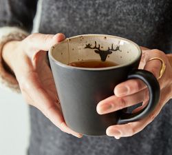Rustic Reindeer Terracotta Mugs - Set of 4