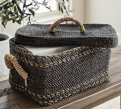 Asher Handwoven Seagrass Lidded Basket