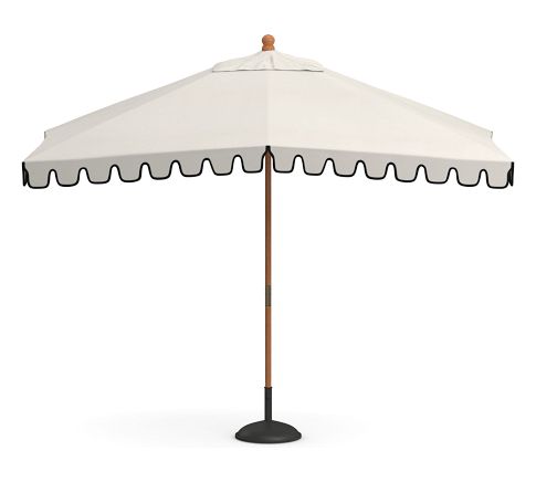 Premium 10' Rectangular Portofino Patio Umbrella – Teak Frame​