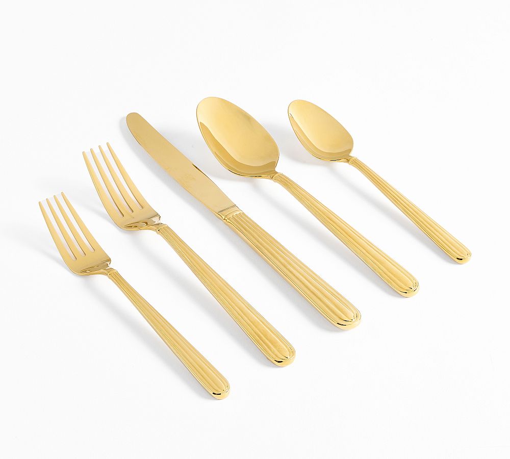 Monique Lhuillier Rivoli Flatware Sets - Set of 5 - Gold