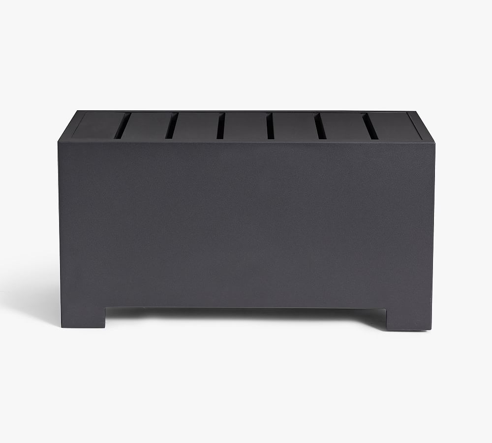 Open Box: Malibu Metal Platform Modular Outdoor Side Table, 33" - Black