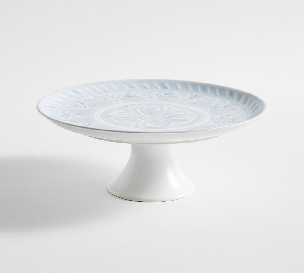 Chambray Tile Stoneware Cake Stand