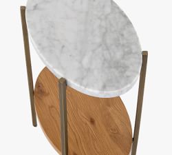Modern Oval Marble Side Table