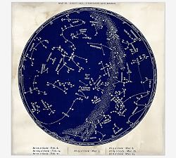 Framed Vintage Astronomical Chart - Blue