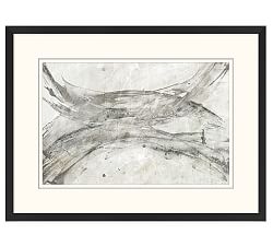 Gray Brushstrokes Abstract Framed Print