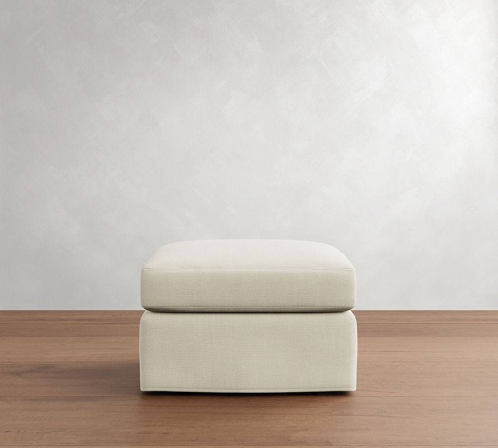 PB Comfort Modern Roll Arm Slipcovered Storage Ottoman