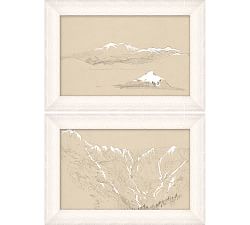 Snowcapped Sketch Framed Print