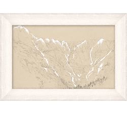 Snowcapped Sketch Framed Print
