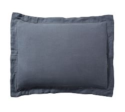 Open Box: Belgian Flax Linen Sham, Standard Set of 2 - Steel Blue