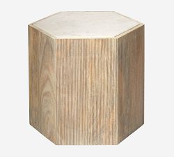 Montclaire Geometric Marble Accent Table (17&quot;)