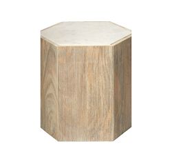 Montclaire Geometric Marble Accent Table (17&quot;)