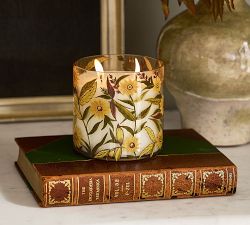 Hand Painted Flower Candle