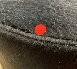 Open Box: Arroyo Round Hair-on-Hide Ottoman, Small 22&quot;dia x 18.5&quot; h, - Black Hide