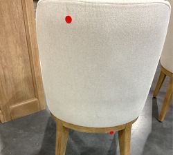 Open Box: Layton Upholstered Side Dining Chair, Seadrift Legs - Performance Heathered Basketweave, Alabaster White