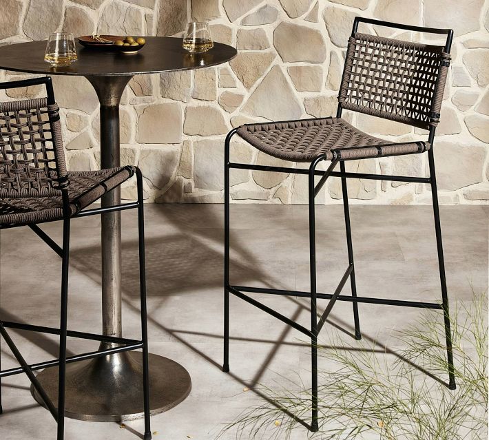 Perkins Metal Outdoor Bar Counter Stools Pottery Barn