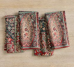 Talia Block Print Cotton/Linen Napkins - Set of 4
