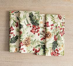 Holly Berry Cotton/Linen Napkins - Set of 4