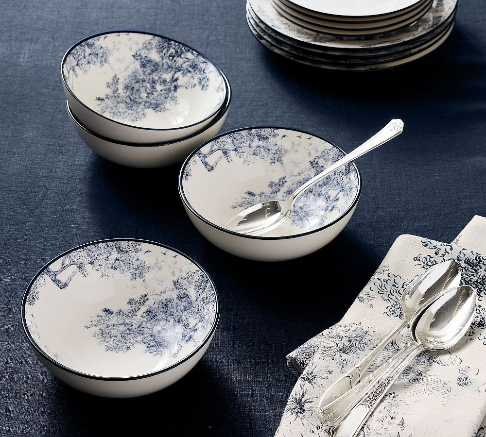 Brandon Maxwell Groveland Toile Cereal Bowls - Set of 4