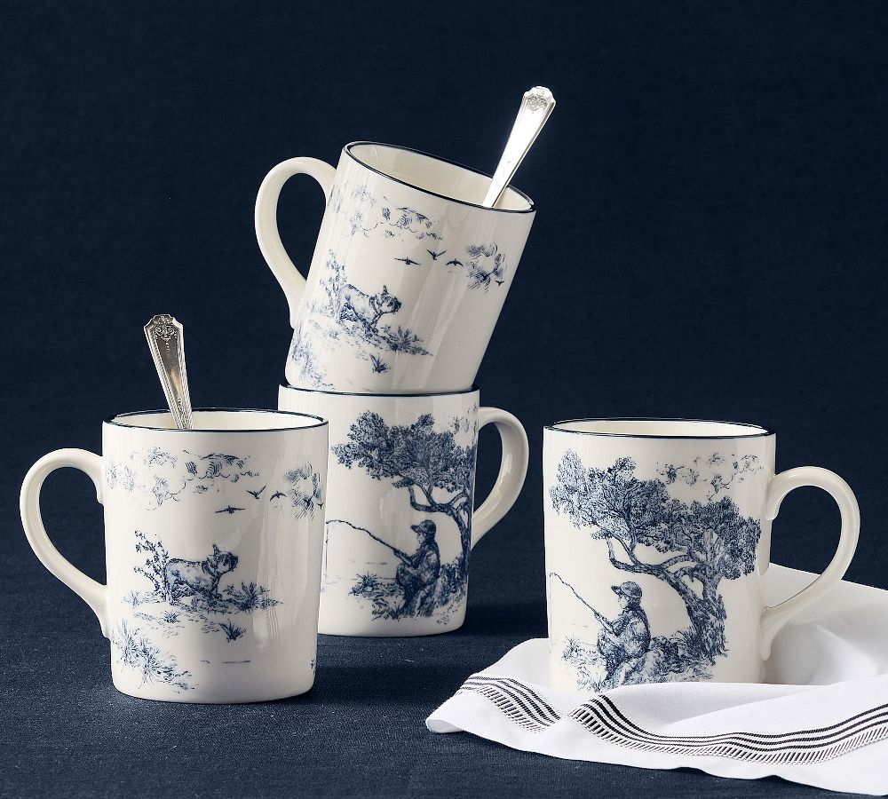 Brandon Maxwell Groveland Toile Oversized Mugs - Set of 4