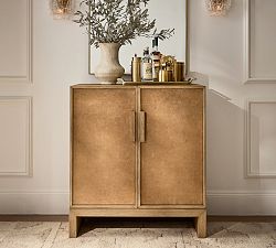 Modern Heirloom Leather Bar Cabinet (36")