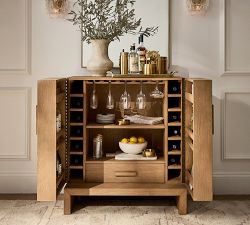 Modern Heirloom Leather Bar Cabinet (36")