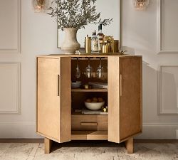 Modern Heirloom Leather Bar Cabinet (36")