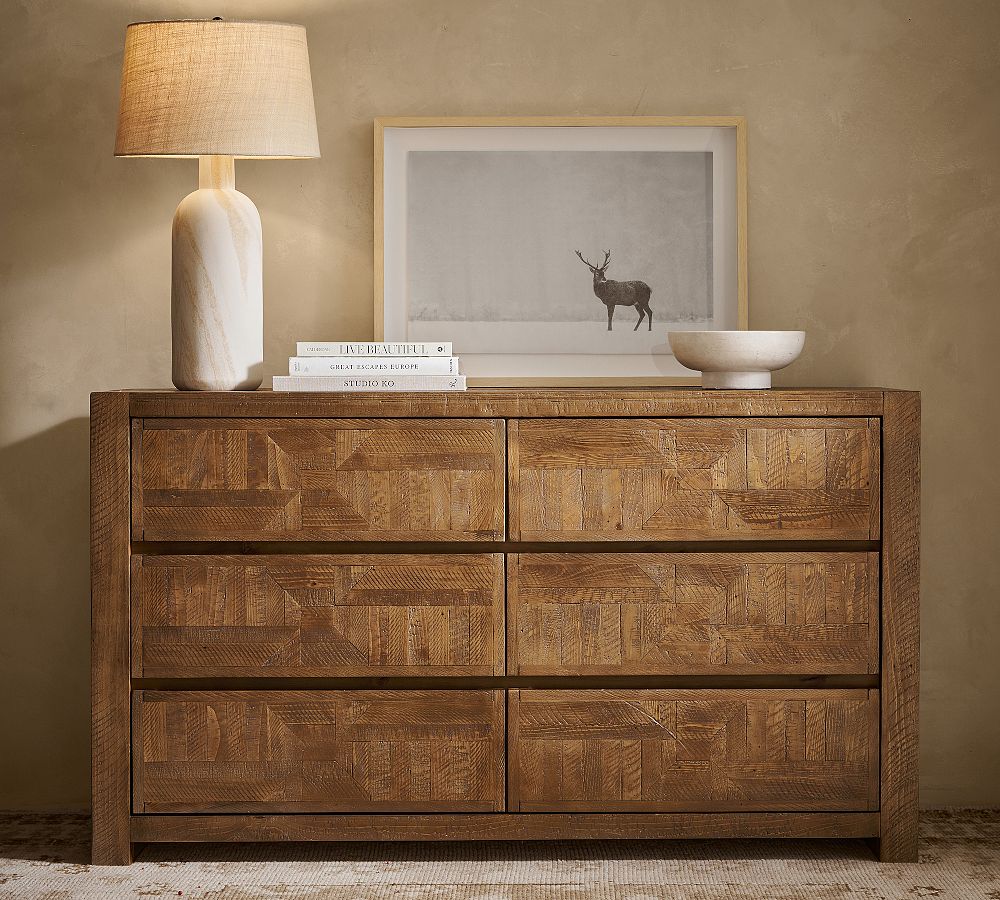 Reclaimed Parquet 6-Drawer Dresser (58.5&quot;)